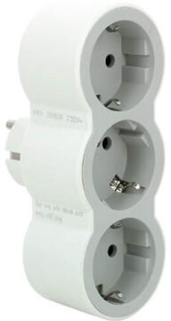 Контакт Адаптер за контакт 3x 2P+E Шуко, фронтални гнезда, цвят Бял/светлосив - Legrand Standart 694518