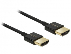 Кабел/адаптер Delock HDMI-A мъжко - HDMI-A мъжко, Ethernet, 4K, 0.5 м, Черен