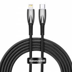 Кабел/адаптер Baseus Glimmer fast charging USB-C към Lightning 20W 2м - черен
