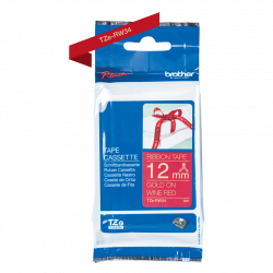 Касета за етикетен принтер BROTHER textile tape gold-red 12mm-4m