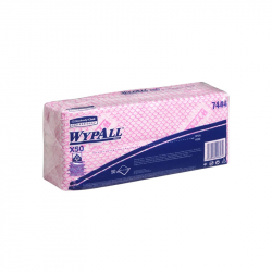 Почистващ продукт Kimberly-Clark Кърпа WypAll X50 7444, 41.8 х 24.7 cm, червена, 50 броя