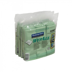 Почистващ продукт Kimberly-Clark Микрофибърна кърпа WypAll 8396, 40 х 40 cm, зелена, 6 броя