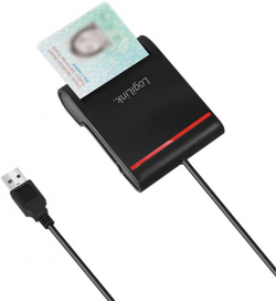 Картов четец LogiLink CR0047, картов четец, 1х USB Type A, черен цвят