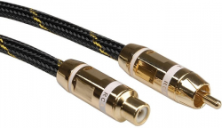 Кабел/адаптер Cable RCA M-F, 10m, Gold, Roline 11.09.4295