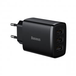 Принадлежност за смартфон Зарядно устройство Baseus Compact CCXJ020101 с USB троен порт 17W черно