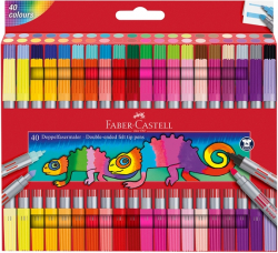 Канцеларски продукт Faber-Castell Флумастери, двойни, 40 цвята