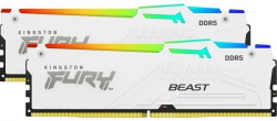Памет Kingston 32GB 5200MT-s DDR5 CL36 DIMM (Kit of 2) FURY Beast White RGB EXPO
