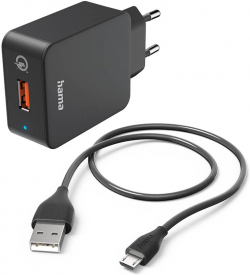 Принадлежност за смартфон Зарядно устройство 220V micro USB, 3A, Qualcomm Quick Charge 3.0+ micro USB, 1.5 м.