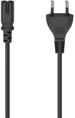 Кабел/адаптер Захранващ кабел, HAMA, Euro-plug, 2pin 1.5м, AC конектор C7, блистерна опаковка