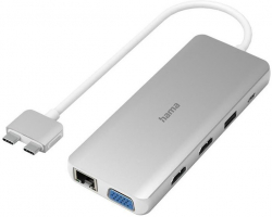 Докинг станция Hama USB-C Hub, Connect2Mac Multiport за Apple MacBook Air & Pro 12 порта