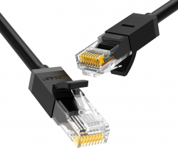 Медна пач корда Мрежов кабел Ugreen 20161 Ethernet patchcord RJ45 Cat 6 UTP 1000Mbps 3м - черен