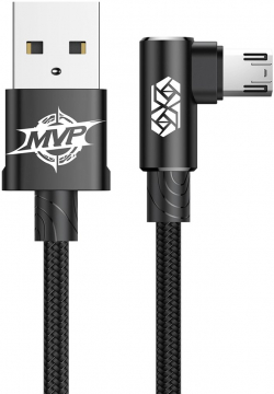 Кабел/адаптер Кабел Baseus MVP Elbow Type Cable micro USB 1.5A 2м CAMMVP-B01 - черен