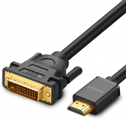 Кабел/адаптер Кабел Ugreen DVI (мъжки) - HDMI (мъжки) FHD 60 Hz 1.5 m HD106 11150 - черен