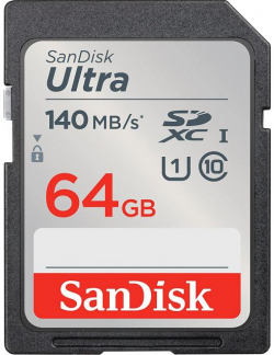 SANDISK Ultra SDXC, 64GB, Class 10, U1, 140 Mb-s