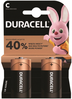 Батерия Алкална батерия DURACELL C  LR-14 -2 бр. в опаковка- 1.5V