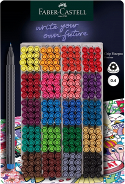 Канцеларски продукт Faber-Castell Тънкописец Grip, 0.4 mm, 20 цвята, 300 броя в дисплей