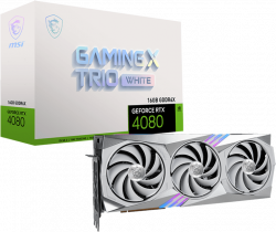 Видеокарта MSI GeForce RTX 4080 Gaming X Trio White, 16GB GDDR6X, 256bit, 3x DP 1.4a, HDMI 2.1a