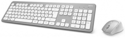 Клавиатура Комплект безжична клавиатура-мишка Hama KMW-700, сребристо-бяло