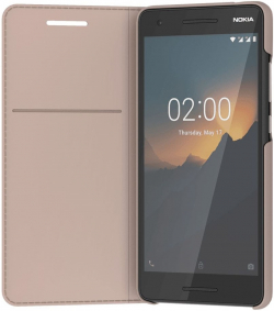 Принадлежност за смартфон Защитен калъф за NOKIA 2.1, Еко кожа, Полиуретан, Бежов