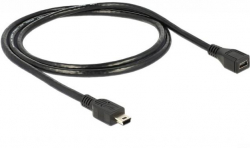 Кабел/адаптер DeLock, USB-B женско - USB-B мъжко, USB 2.0, 1 м, Черен