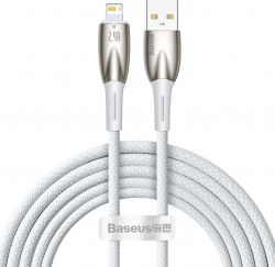 Кабел/адаптер Baseus Glimmer Series USB-A - Lightning 480Mb-s 2.4A 2м CADH000302 - бял