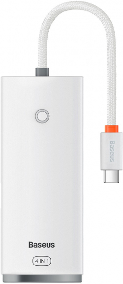 USB Хъб USB хъб Baseus WKQX030302 5 в 1 USB Type C - 4x USB 3.0 25см - бял