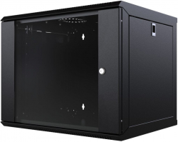 Шкаф за техника - Rack MIRSAN MR.WTC12U60MN.01 :: D=600mm, W=565mm, Черен, за стена, Com-Box, Сглобен