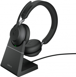 Слушалки Jabra EVOLVE2 65 стерео слушалки + стойка, MS, Link380 USB-C, черни