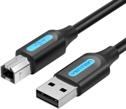 Кабел/адаптер Vention Кабел USB 2.0 A Male to B Male, Black 0.5m - COQBD