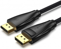Vention кабел Display Port 1.4 DP M - M 8K 1.5m - Cotton Braided, Black - HCCBG