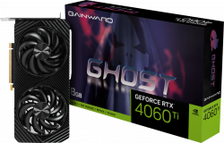 Видеокарта Gainward GeForce RTX 4060Ti Ghost, 8GB GDDR6, 128 bits, 1x HDMI 2.1, 3x DP 1.4a