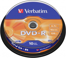 Продукт Verbatim DVD-R AZO 4.7GB 16X MATT SILVER SURFACE (10 PACK)