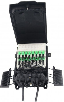 Оптична кутия 16F, 18бр SC/APC адаптери + 2бр 1/8 SC/APC сплитер