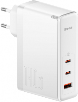 Принадлежност за смартфон Зарядно устройство Baseus GaN5 Pro fast charger 2xUSB-C+USB 140W - бял