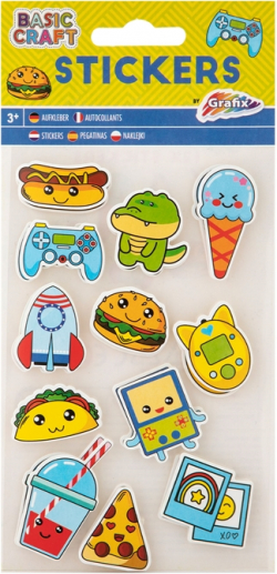 Moxy Стикери с храна и игри, 12 броя