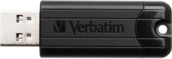 USB флаш памет Verbatim Pinstripe, USB 3.2 G1, 256 GB, Черна