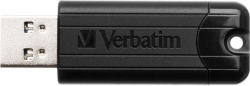 USB флаш памет Verbatim Pinstripe, USB 3.2 G1, 32 GB, Черна