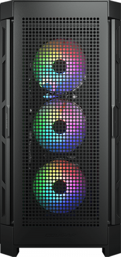 Кутия Cougar Duoface Pro, Mid Tower, 3x 120 ARGB Fans, RGB бутон, 2x USB 3.0, USB 2.0, черен