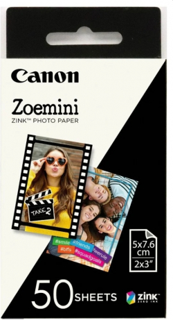 Хартия за принтер Canon Zink Paper ZP-203050S 50 Sheets for Zoemini Portable Printer