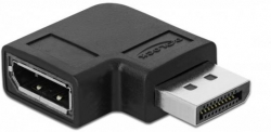 Кабел/адаптер Адаптер Delock, DisplayPort мъжко - DisplayPort женско, 90&deg;, 8K 60 Hz, Черен
