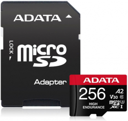 SD/флаш карта Micro SDXC 256GB Red U3 V30 Cl10+SD Adapter, Adata