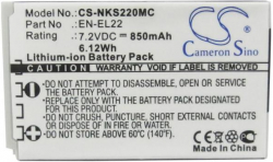 Други Батерия  за камера NIKON J4-S2 EN-EL22  CS-NKS220MC 3,8V 3000mAh  CAMERON SINO