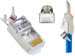 Pass-through конектор RJ45 Cat6, Cat7 екраниран