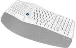 Клавиатура Ергономична безжична клавиатура Delux GM901D 2.4G + BT3.0+5.0 - бяла