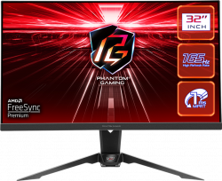 Монитор Asrock Gaming Monitor, 31.5"2560 x 1440, VA, 550 nits, 165 Hz, 1ms, HDMI, DP, VESA