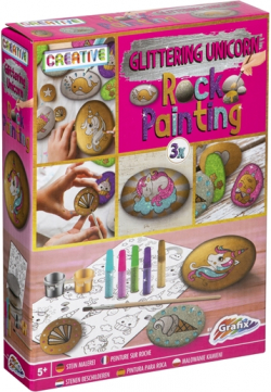 Moxy Комплект за рисуване на камъни Еднорог, с брокат