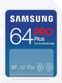 SD/флаш карта Samsung 64GB SD Card PRO Plus, UHS-I, Read 180MB-s - Write 130MB-s