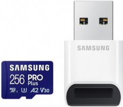 SD/флаш карта Samsung 256GB micro SD Card PRO Plus with USB Reader, UHS-I