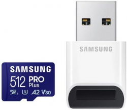 SD/флаш карта Samsung 512GB micro SD Card PRO Plus with USB Reader, UHS-I