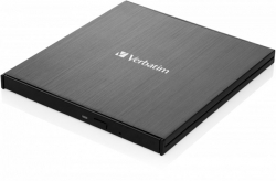 Оптично устройство Verbatim Записвачка за CD-DVD Slimline, USB-C, черна